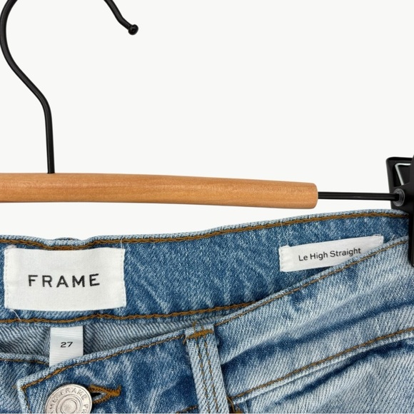 FRAME Denim Le High Straight Jean in Winslow | Sz 27 | Light Vintage Wash - Picture 9 of 15
